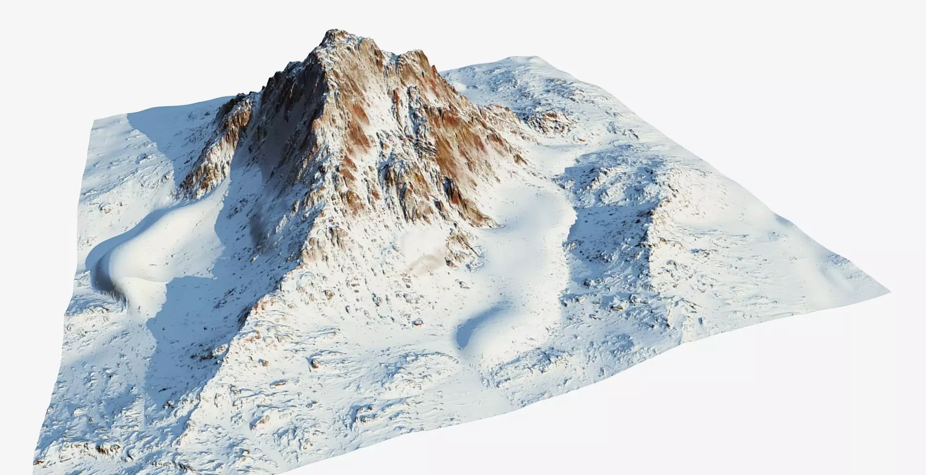 Snow mountain Low-poly 3D model_0