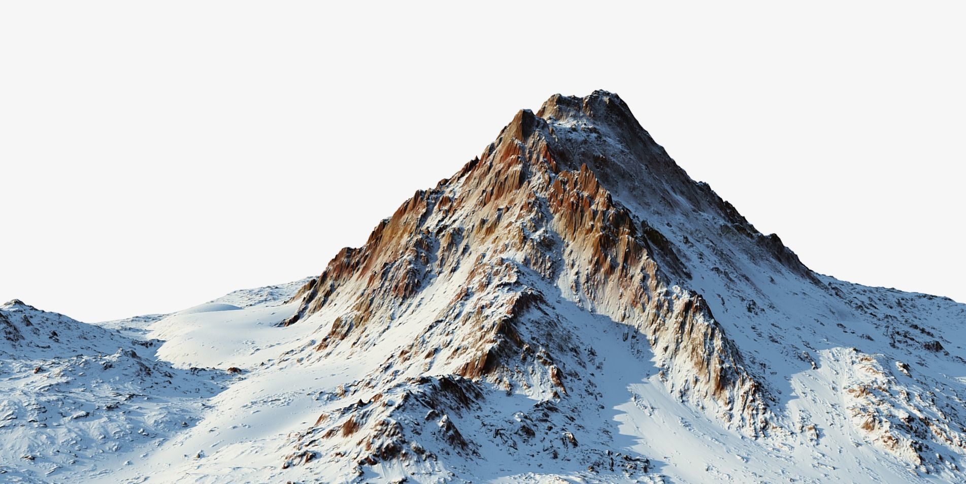 Snow mountain Low-poly 3D model_1