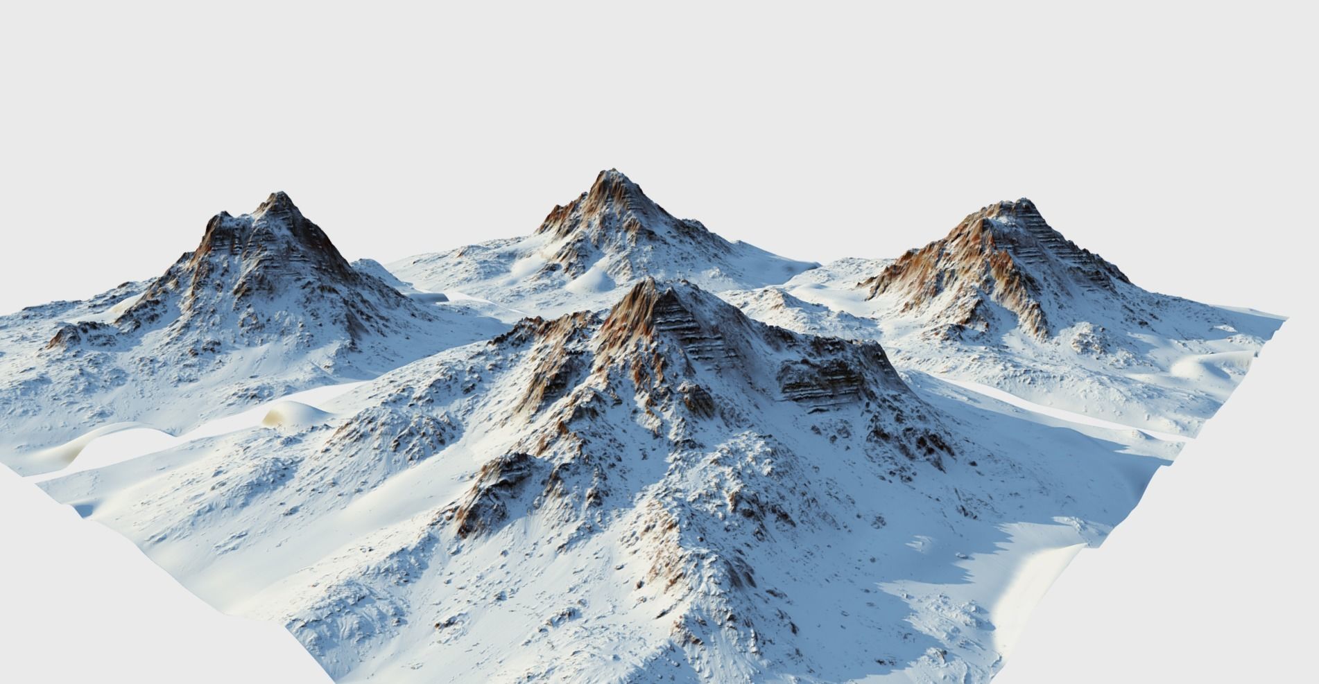 Snow mountain Pack Low-poly 3D model_2