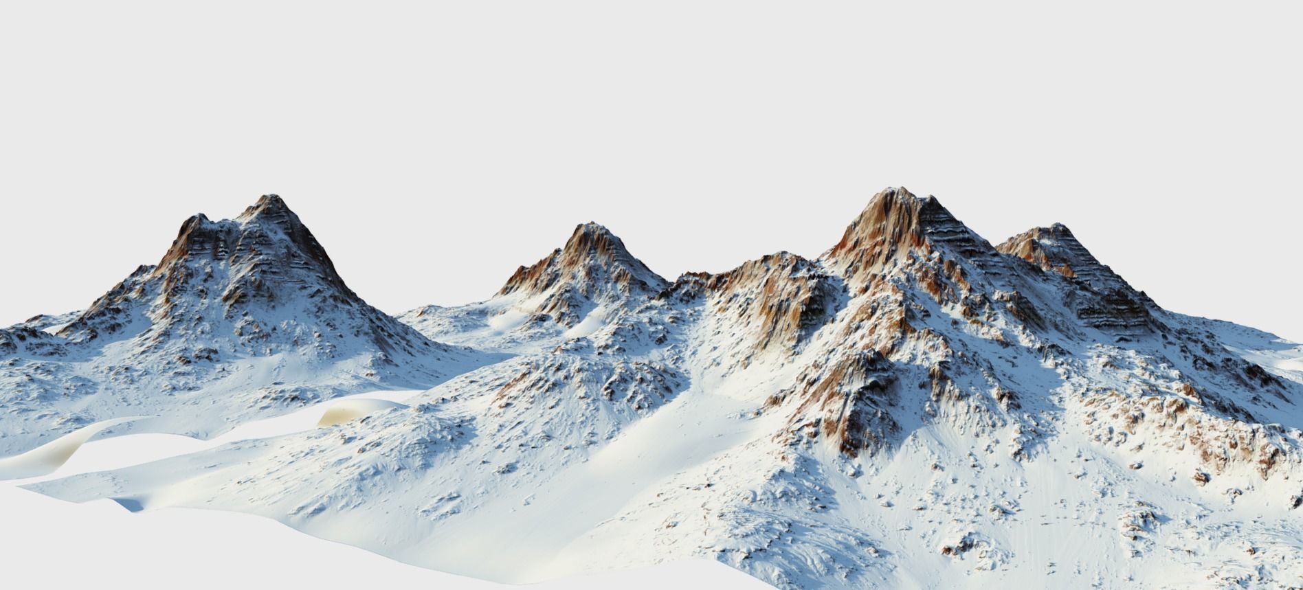 Snow mountain Pack Low-poly 3D model_4