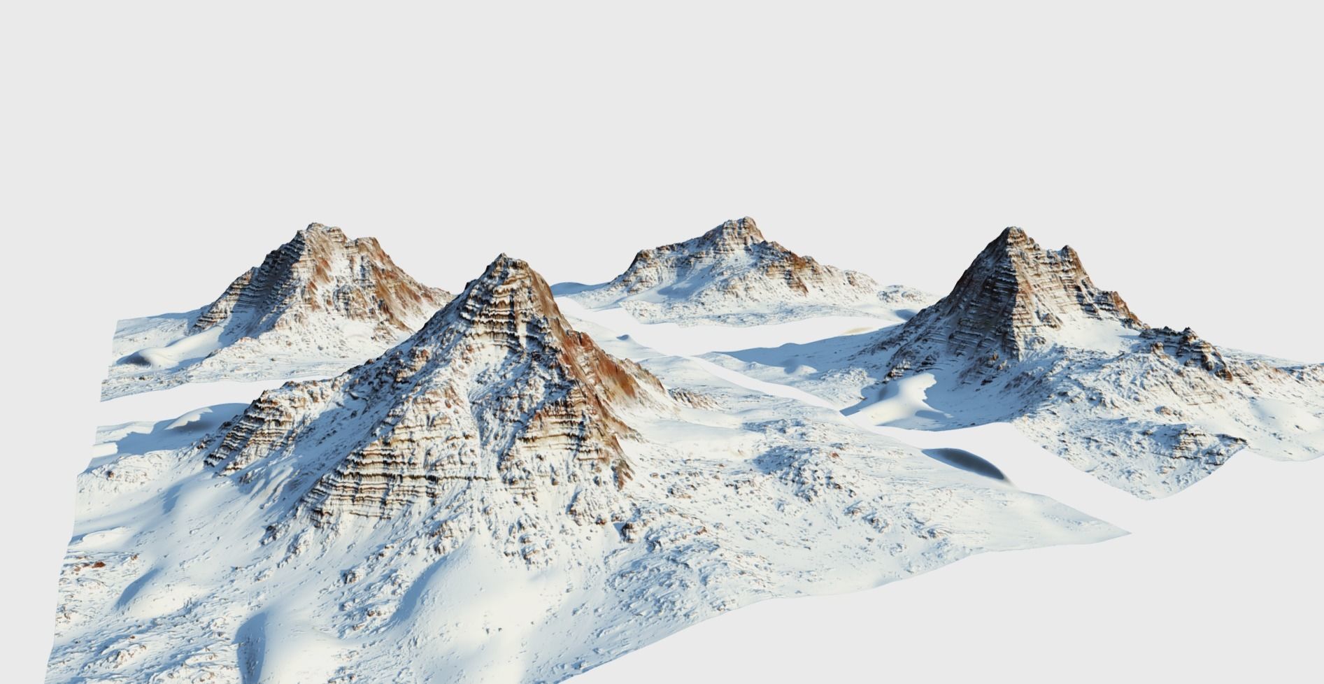 Snow mountain Pack Low-poly 3D model_3