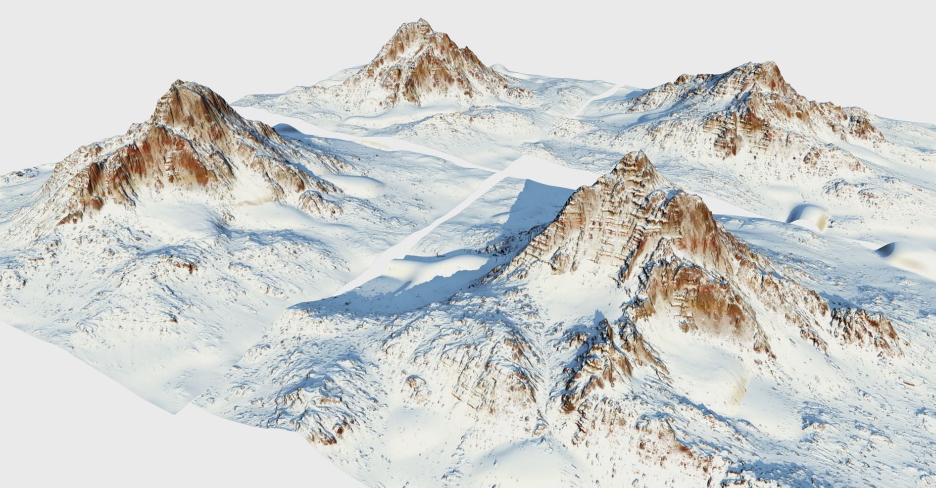 Snow mountain Pack Low-poly 3D model_1