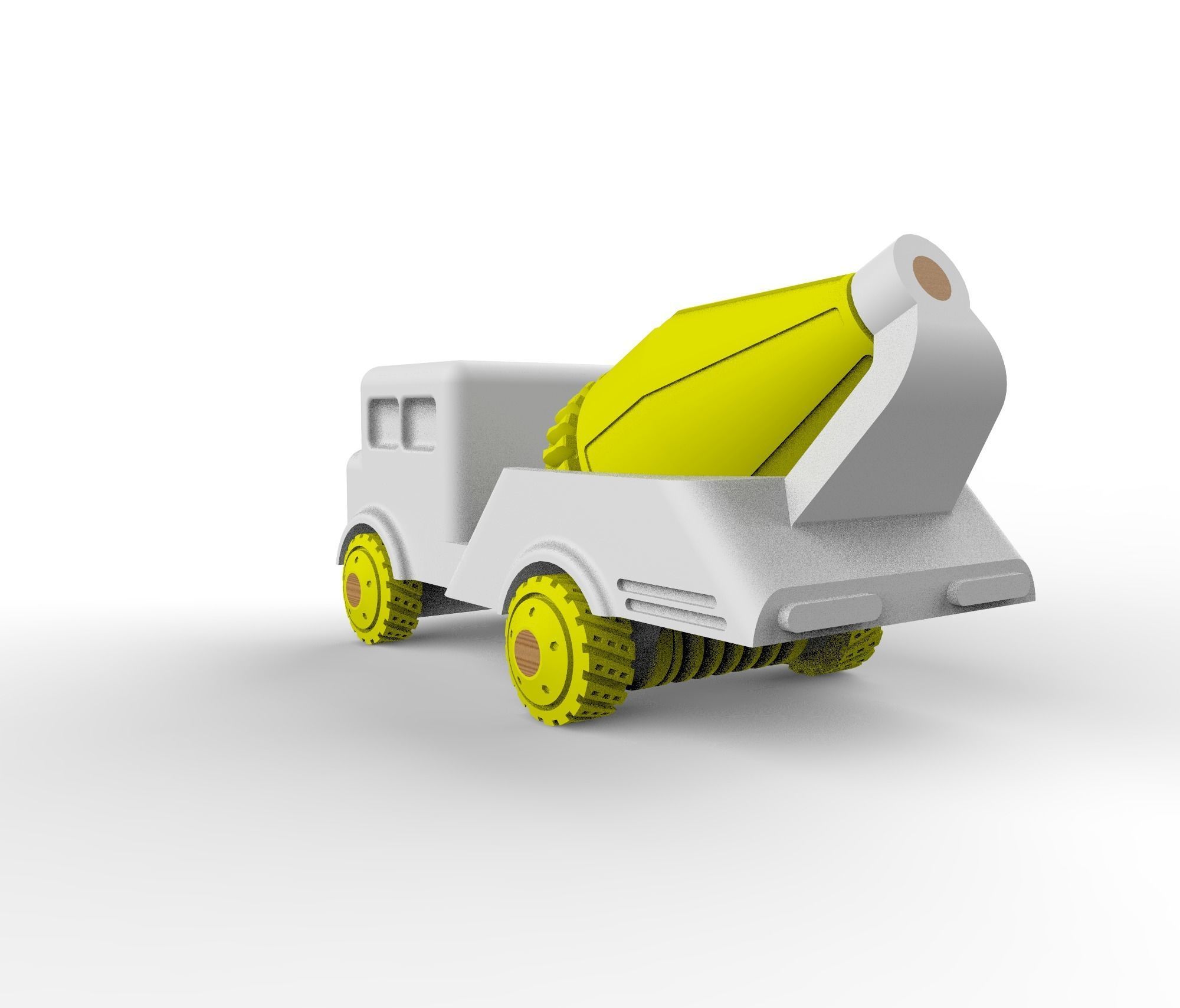 Toy cement truck  3D print model_2