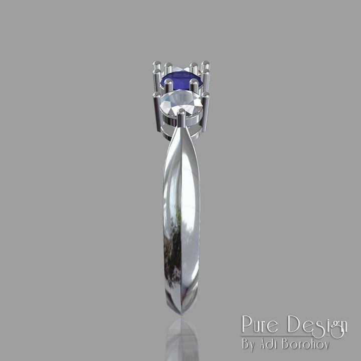 5 Stones Ring 3D print model 3D print model_2