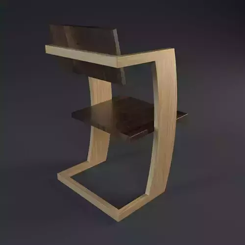 Wooden curved chair
