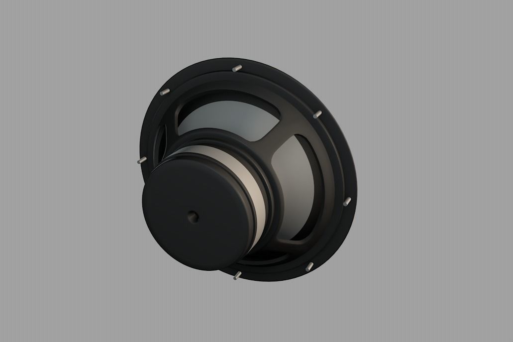 Audio Speaker Bass unit 3D model_2