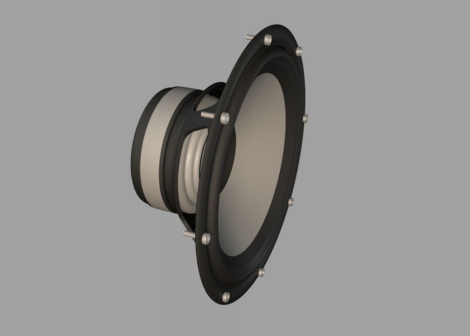 Audio Speaker Bass unit 3D model_3