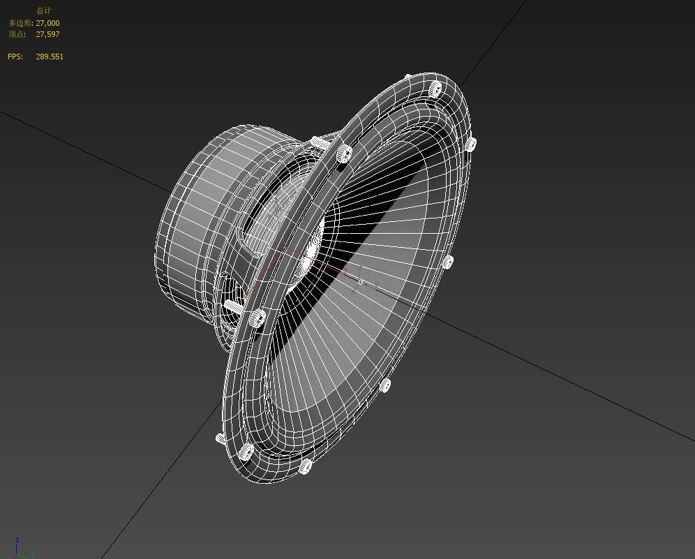 Audio Speaker Bass unit 3D model_4
