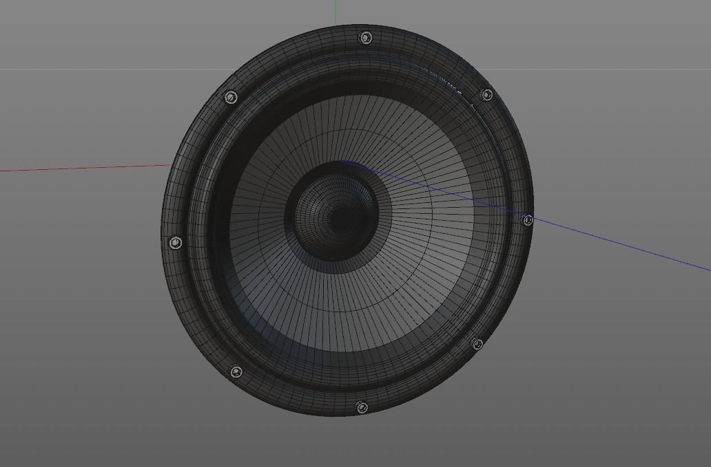 Audio Speaker Bass unit 3D model_7