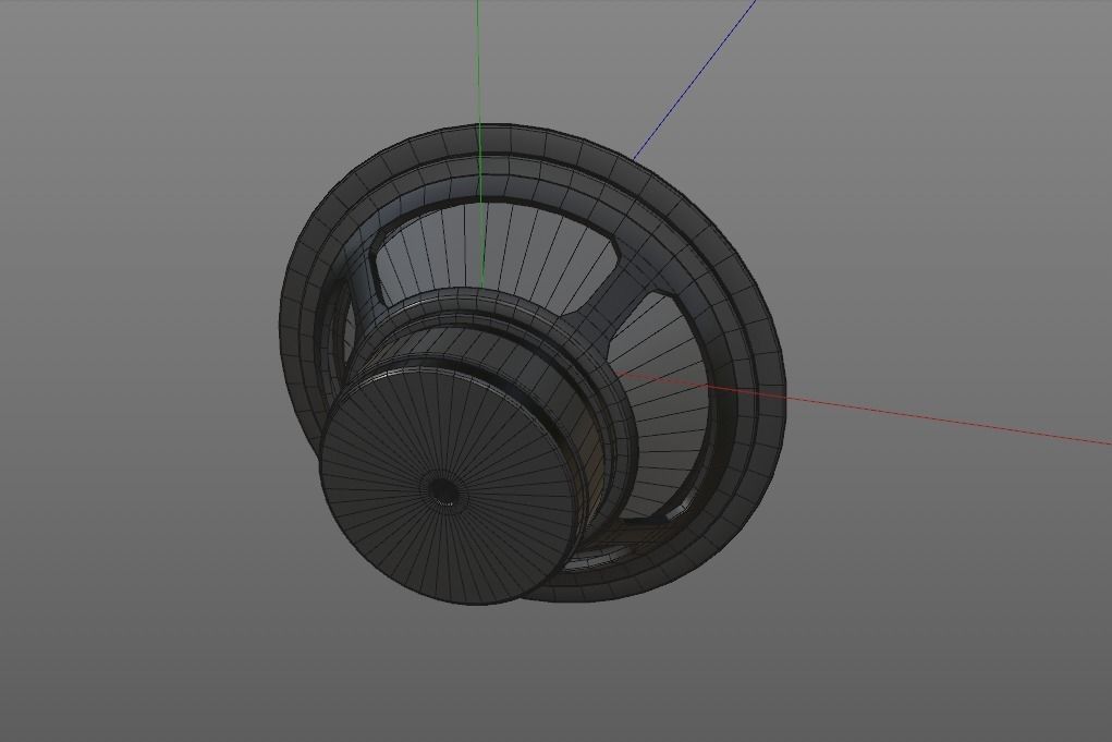 Audio Speaker Bass unit 3D model_6