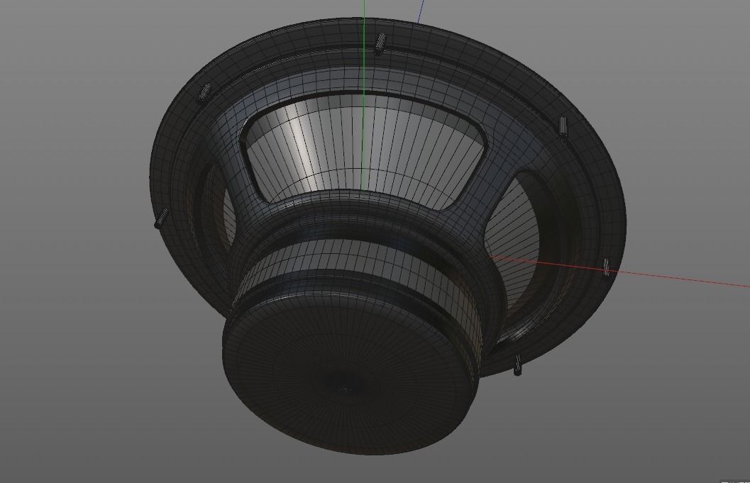Audio Speaker Bass unit 3D model_8