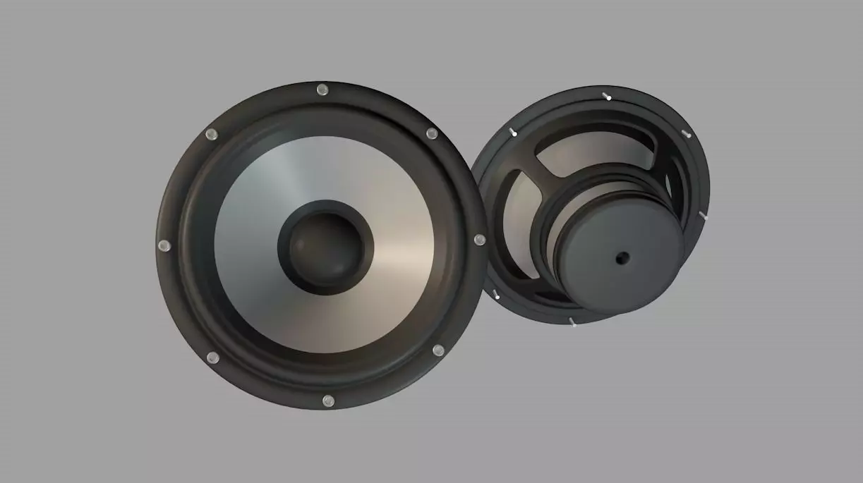 Audio Speaker Bass unit 3D model_0