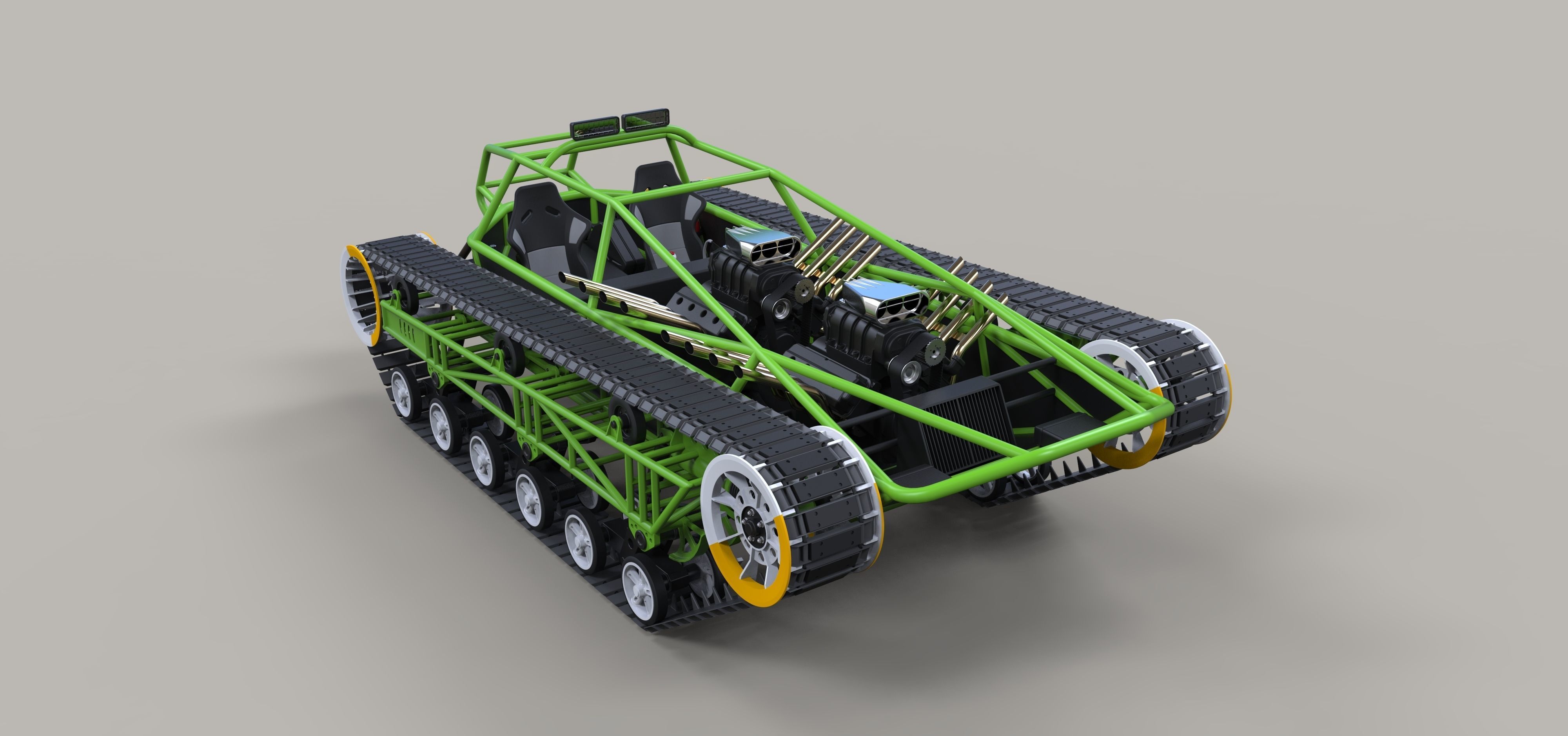 Concept tracked vehicle 3D model_2
