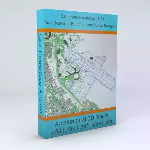 San Francisco SFO Airport Roads Buildings and Public Transport