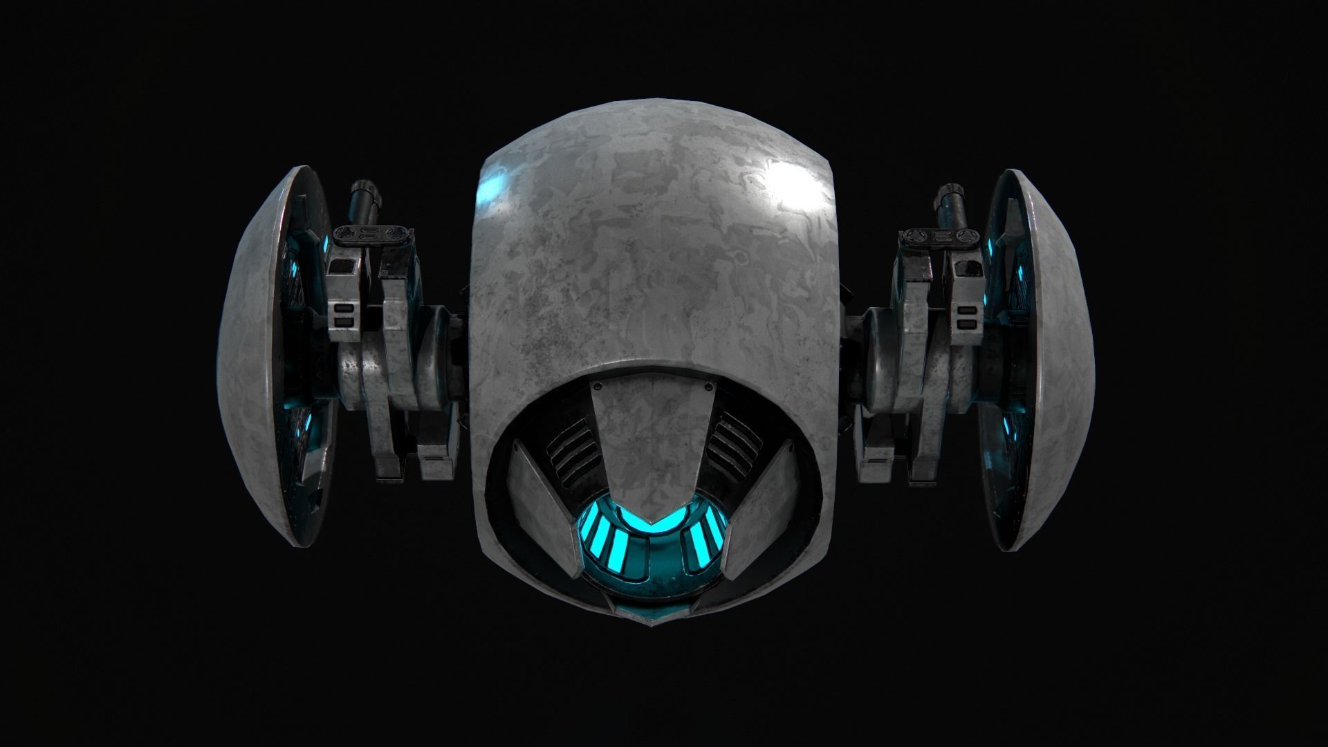 Battle Drone Low-poly 3D model_6