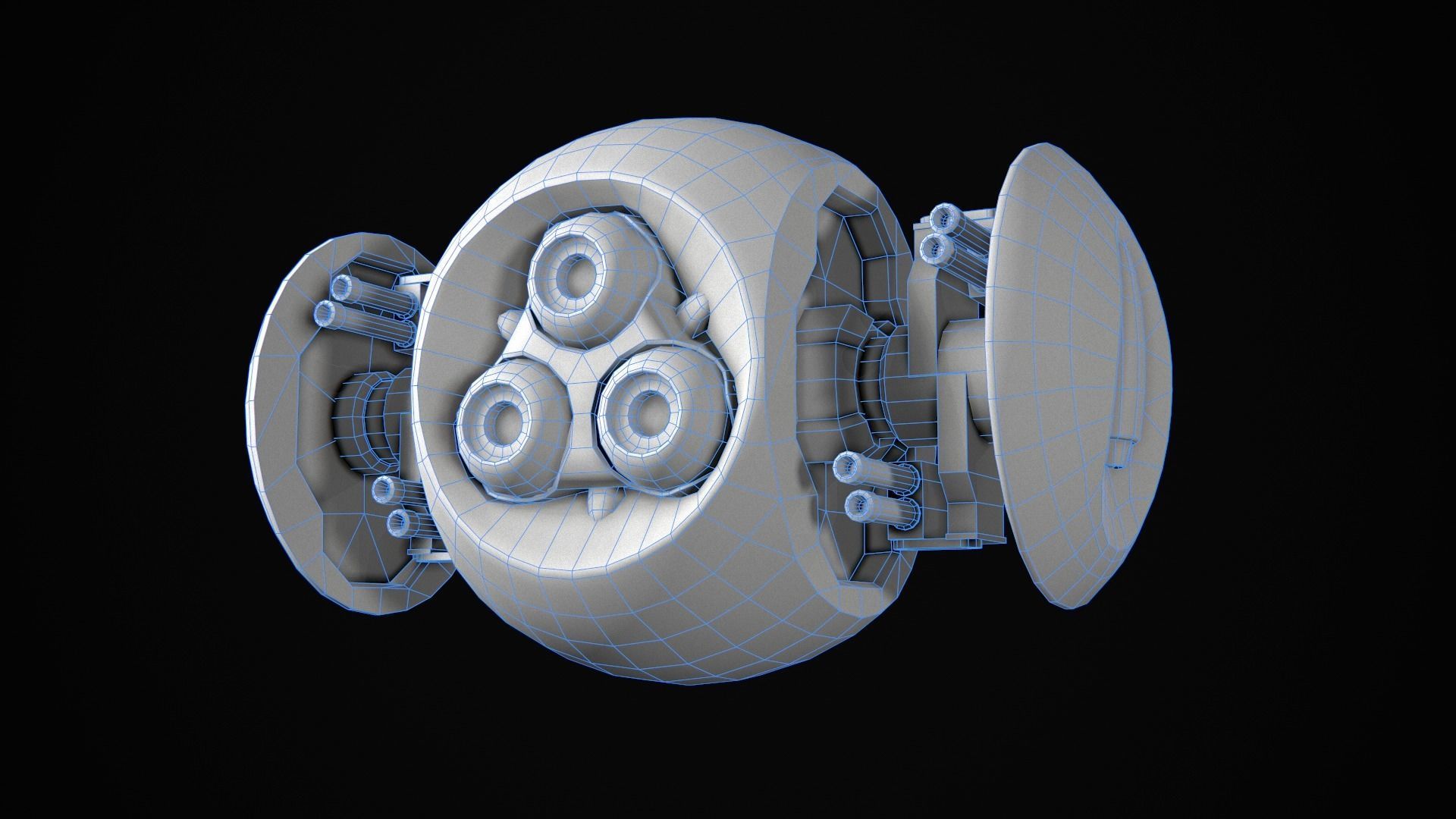 Battle Drone Low-poly 3D model_10