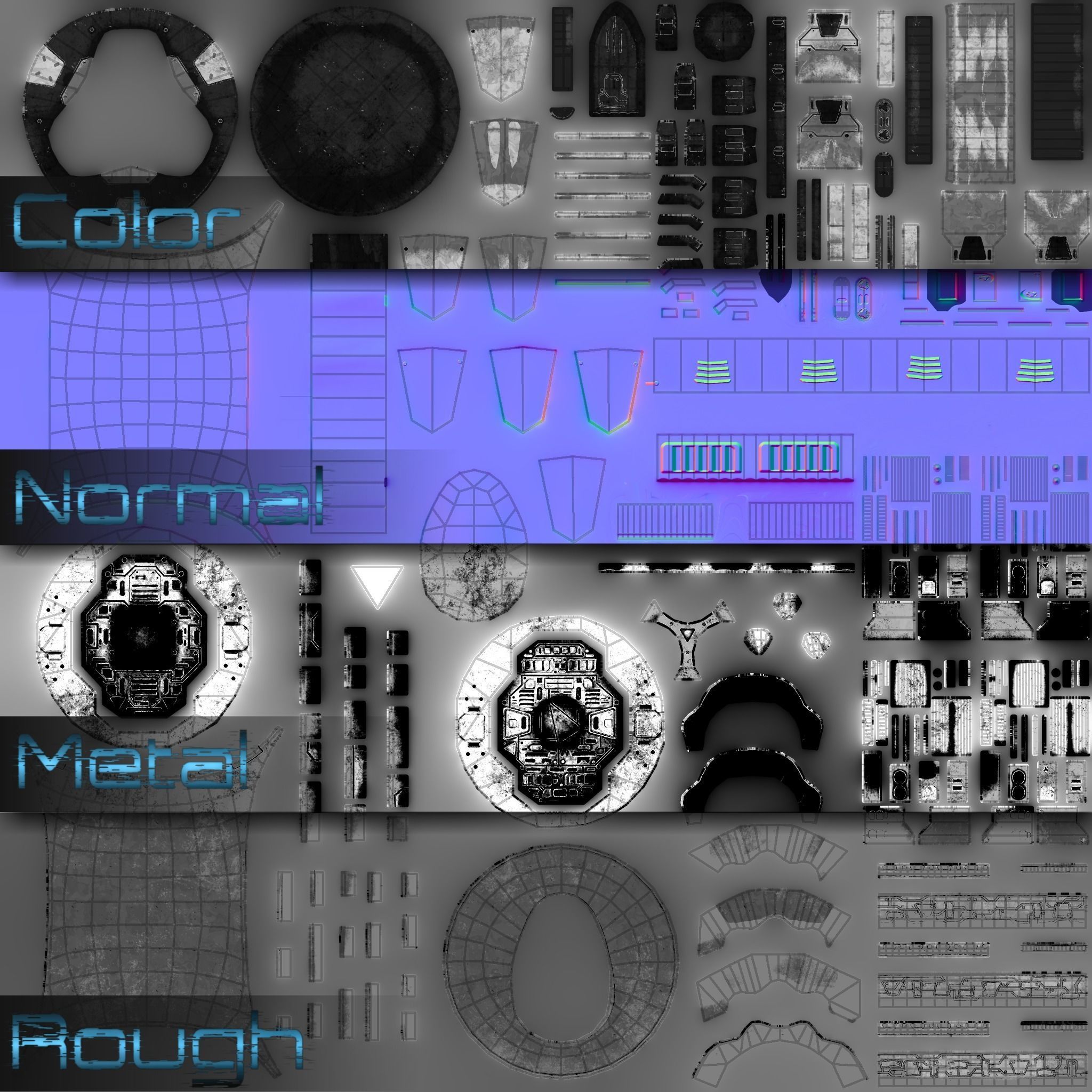 Battle Drone Low-poly 3D model_12