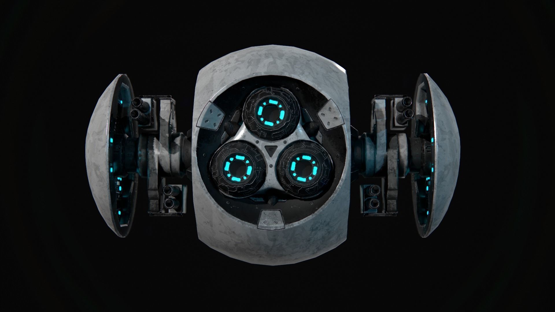 Battle Drone Low-poly 3D model_2