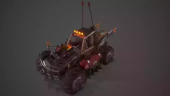 Apocalyptic Buggy Car 02 Low-poly 3D model