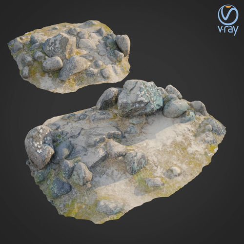 Ground stones B 3D model