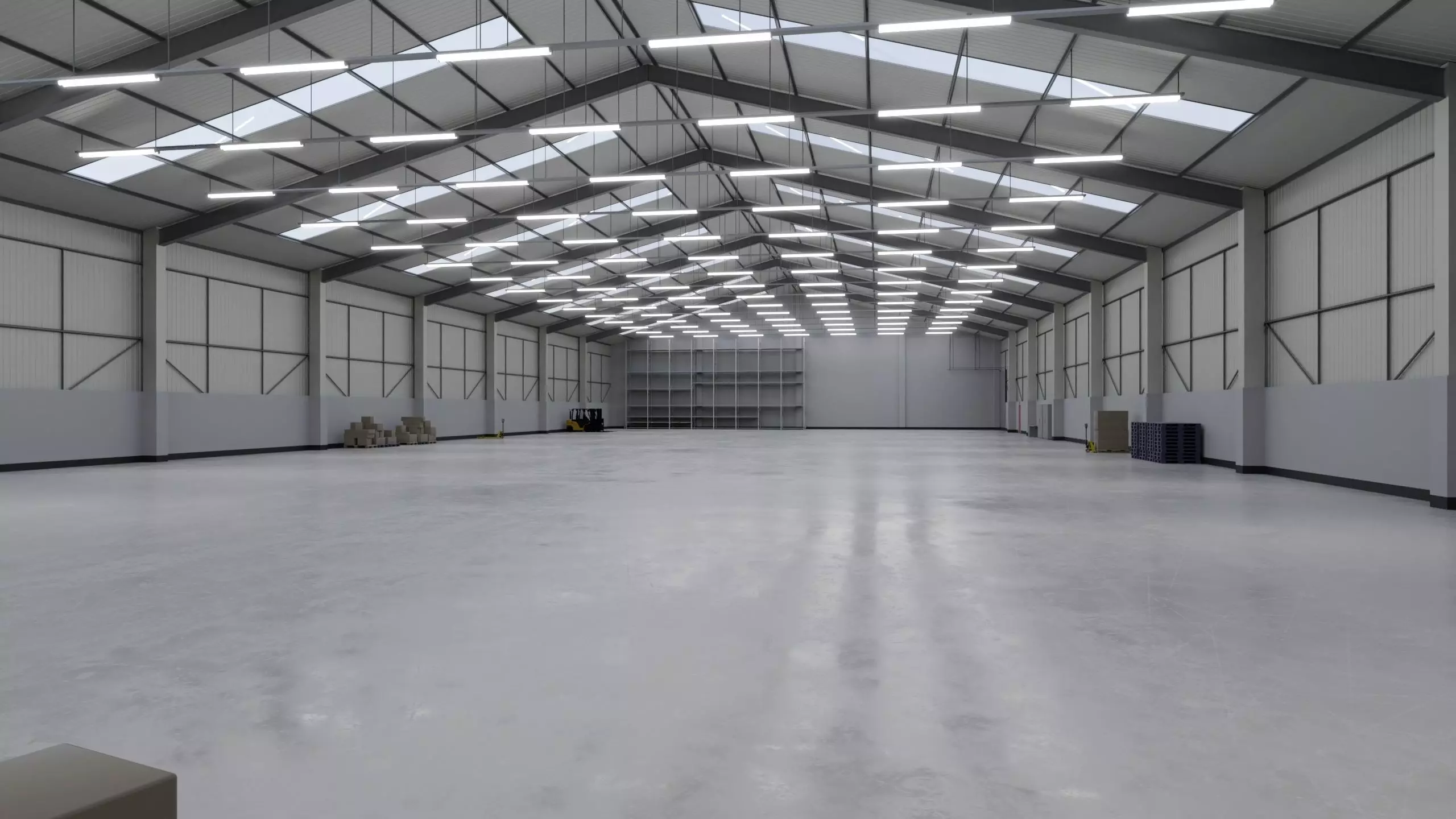 Industrial Warehouse Interior 3 Low-poly 3D model