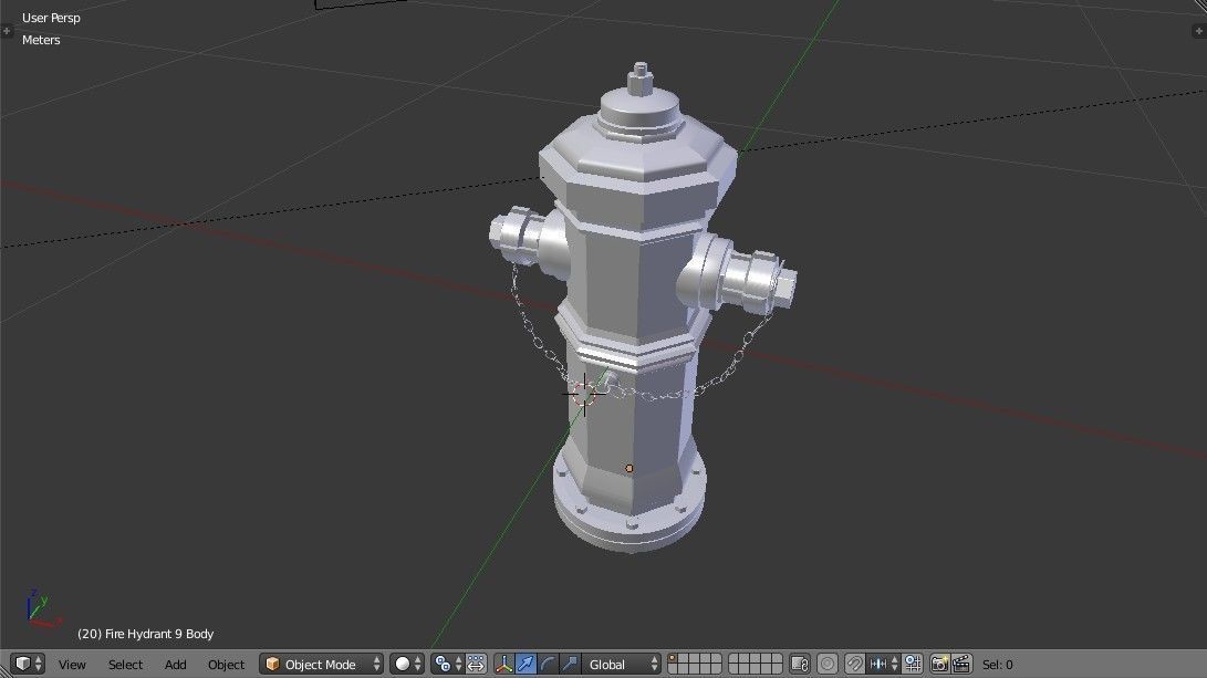 Fire Hydrant 9 - Vintage Fireplug - Emergency Equipment Low-poly 3D model_13
