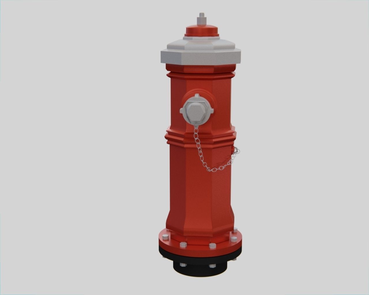 Fire Hydrant 9 - Vintage Fireplug - Emergency Equipment Low-poly 3D model_3