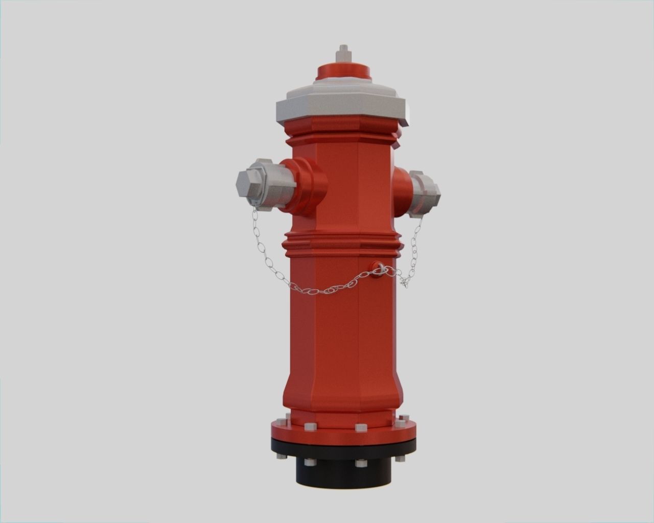Fire Hydrant 9 - Vintage Fireplug - Emergency Equipment Low-poly 3D model_2