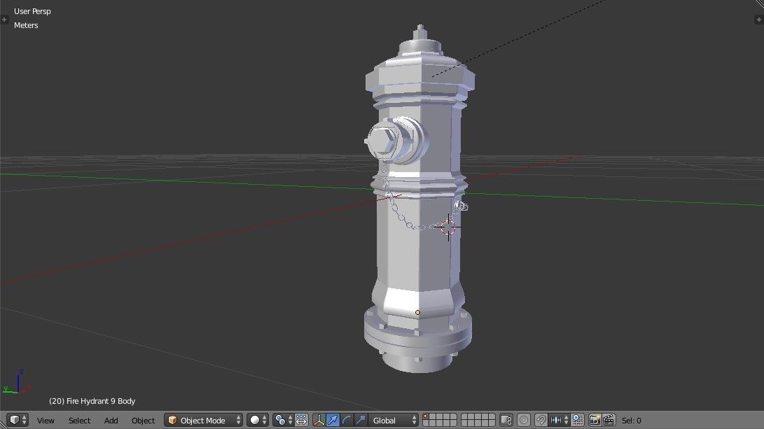 Fire Hydrant 9 - Vintage Fireplug - Emergency Equipment Low-poly 3D model_14