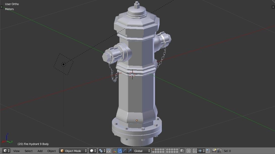 Fire Hydrant 9 - Vintage Fireplug - Emergency Equipment Low-poly 3D model_15