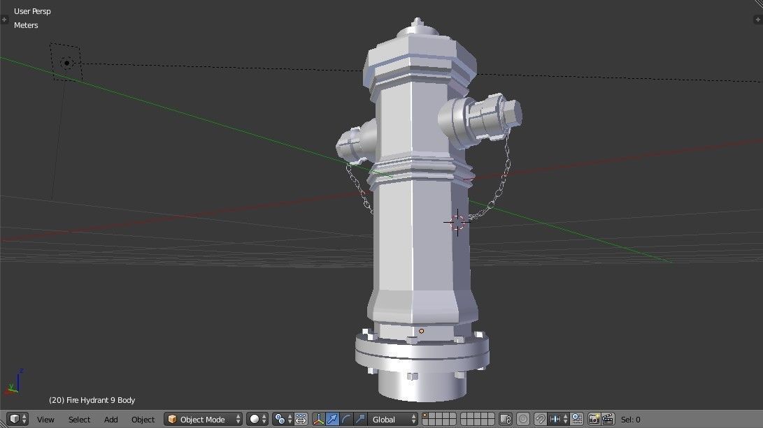Fire Hydrant 9 - Vintage Fireplug - Emergency Equipment Low-poly 3D model_20