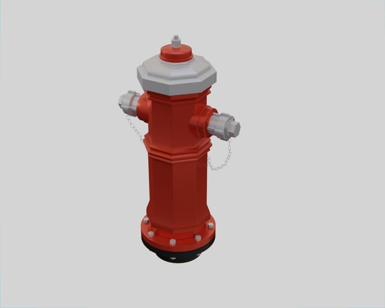 Fire Hydrant 9 - Vintage Fireplug - Emergency Equipment Low-poly 3D model_4