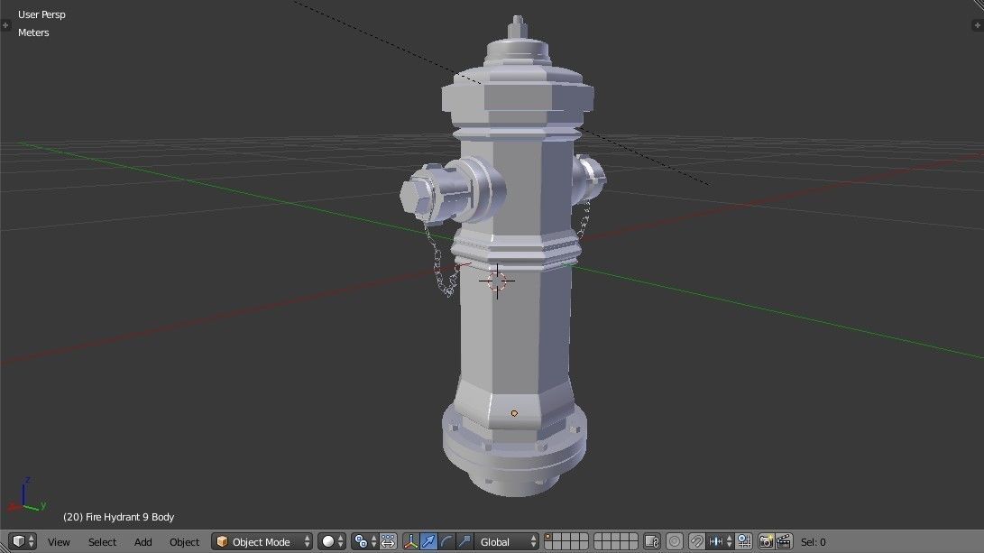 Fire Hydrant 9 - Vintage Fireplug - Emergency Equipment Low-poly 3D model_12