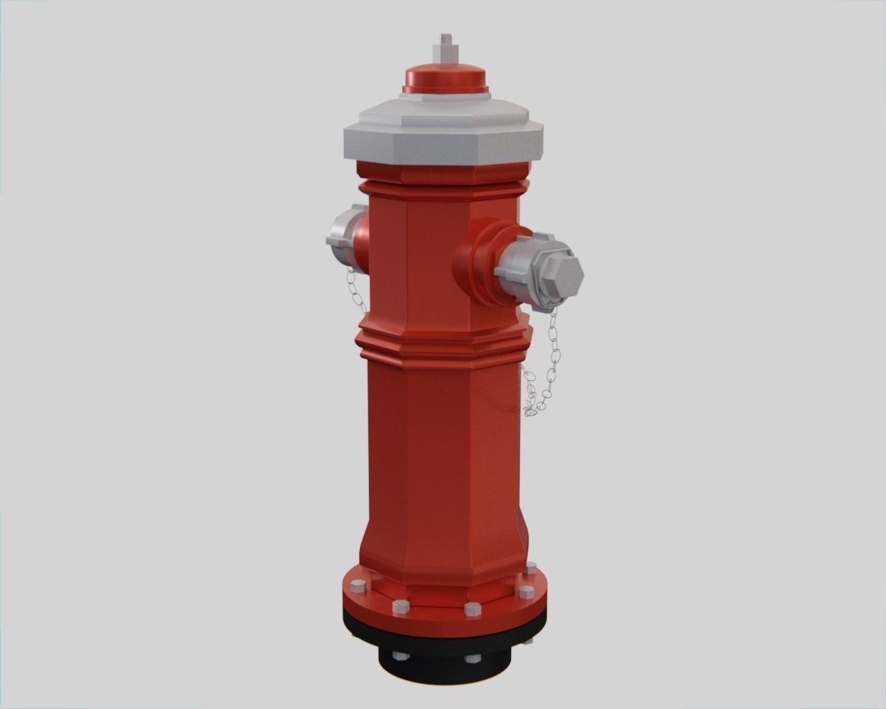 Fire Hydrant 9 - Vintage Fireplug - Emergency Equipment Low-poly 3D model_1