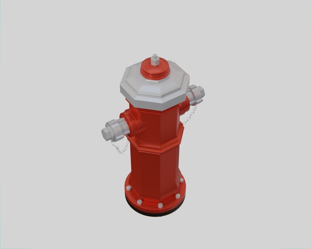 Fire Hydrant 9 - Vintage Fireplug - Emergency Equipment Low-poly 3D model_5