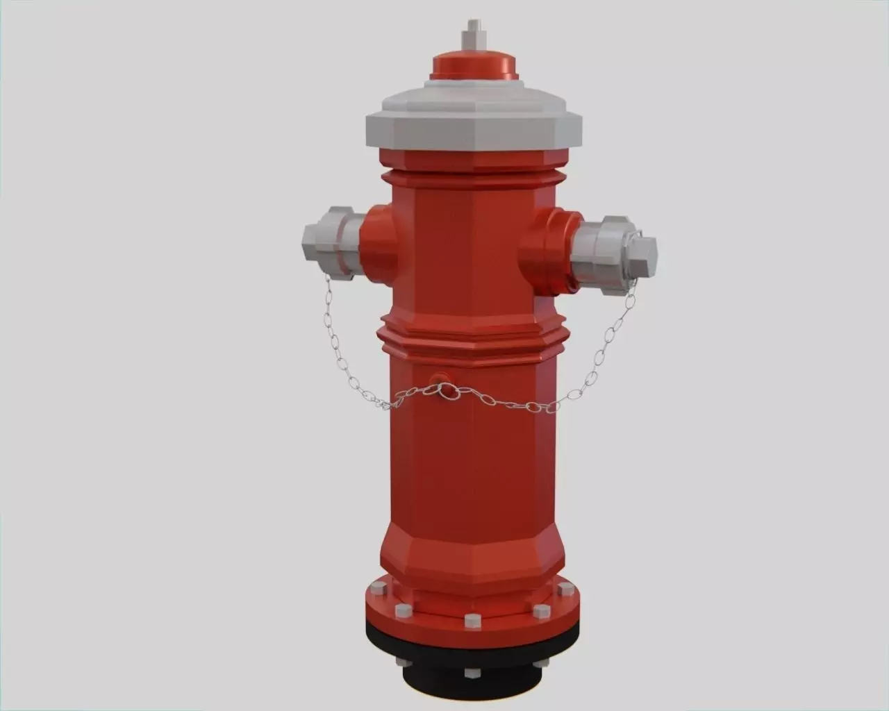 Fire Hydrant 9 - Vintage Fireplug - Emergency Equipment Low-poly 3D model_0