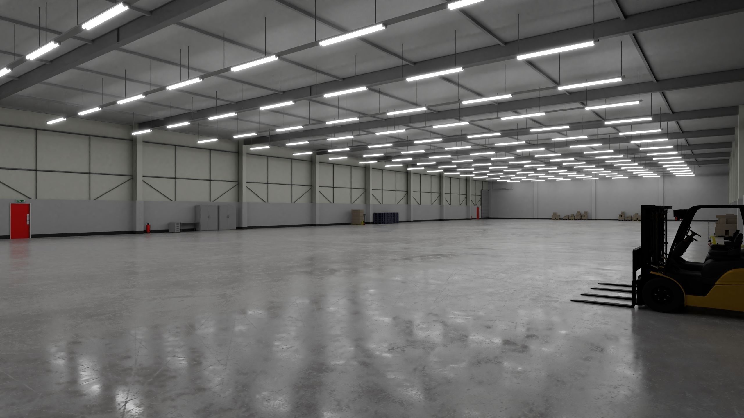 Industrial Warehouse Interior 3b Low-poly 3D model_2