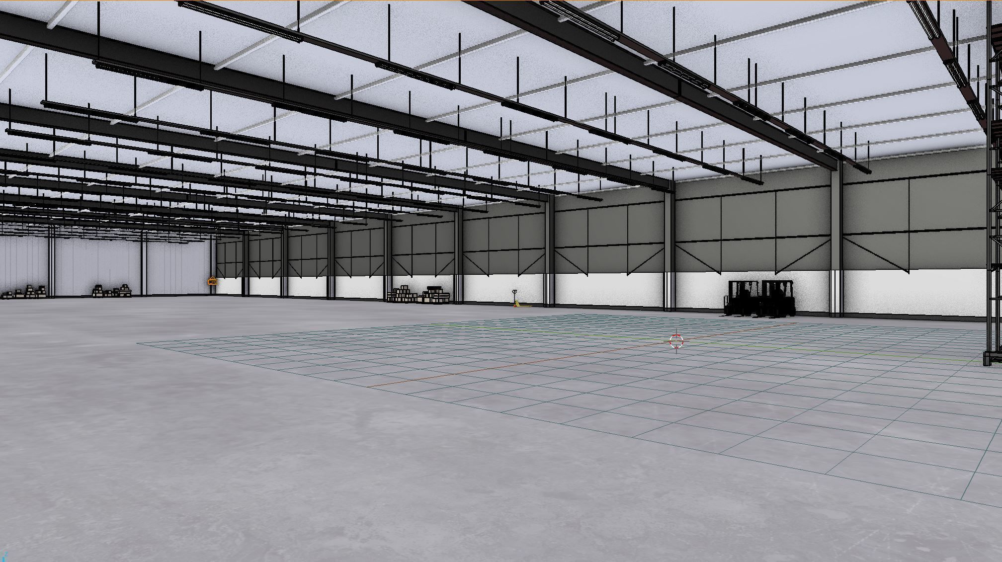 Industrial Warehouse Interior 3b Low-poly 3D model_5