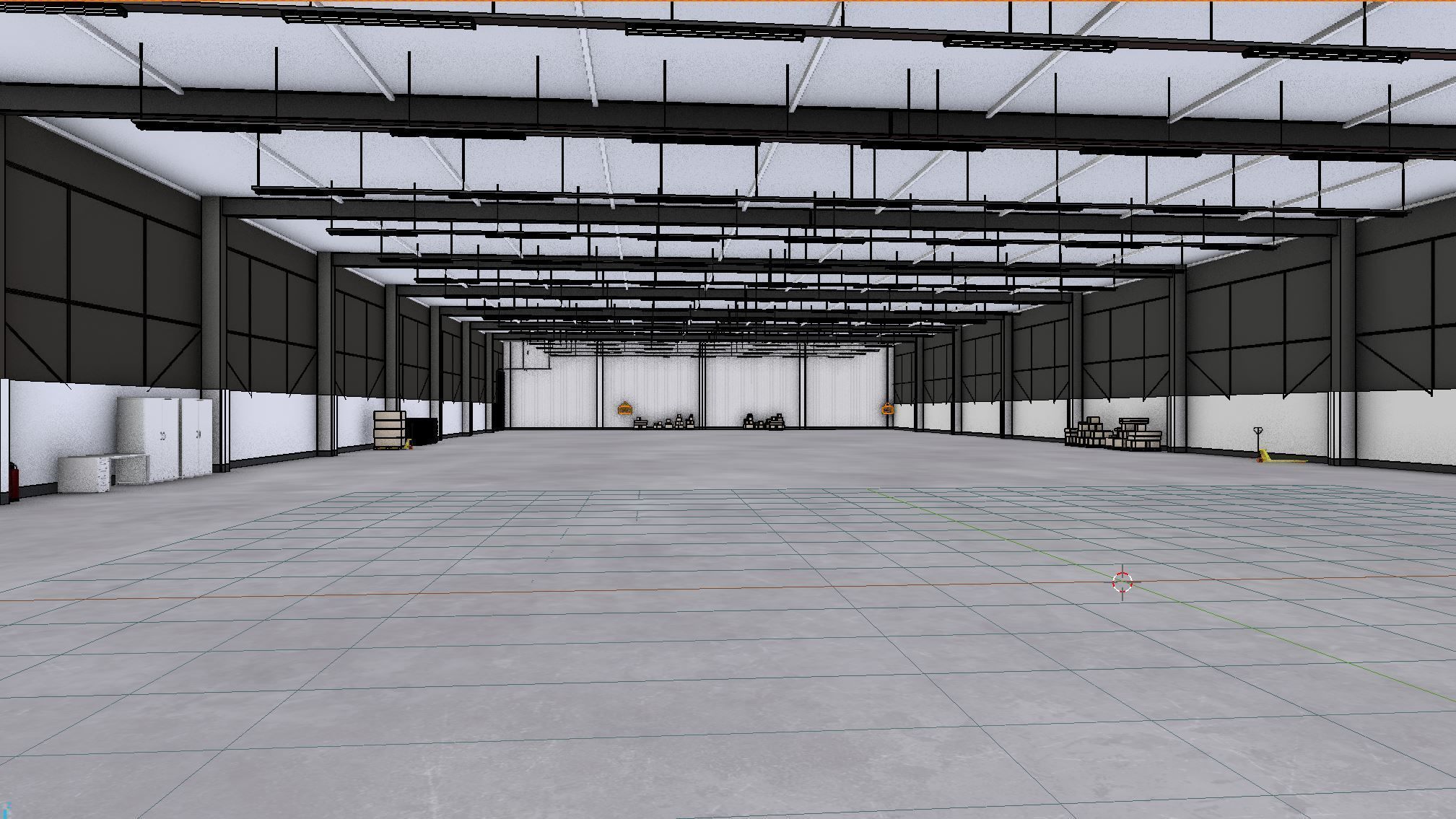 Industrial Warehouse Interior 3b Low-poly 3D model_9