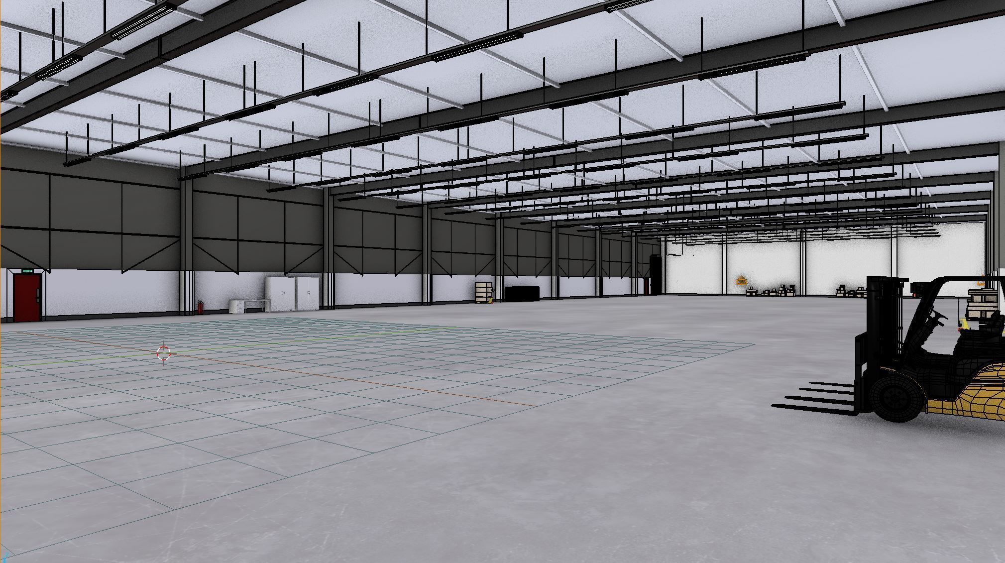 Industrial Warehouse Interior 3b Low-poly 3D model_6