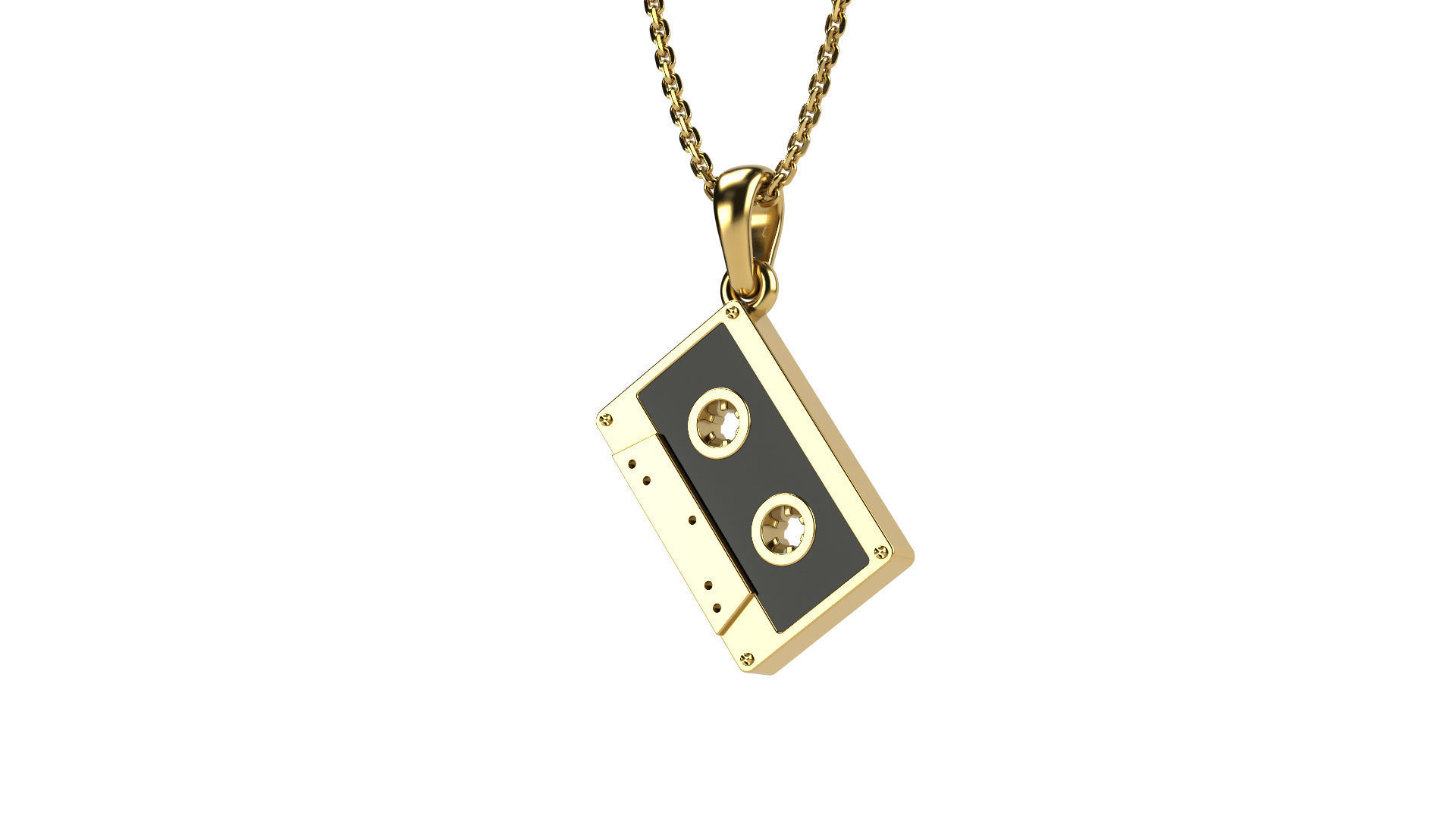 Magnetic Cassette pendant V2 3D print model_2