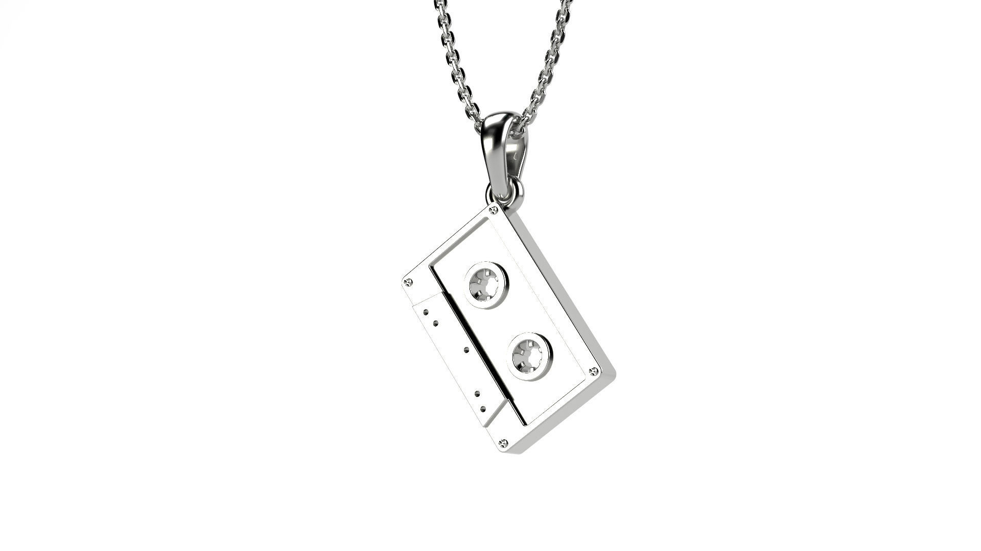 Magnetic Cassette pendant V2 3D print model_17