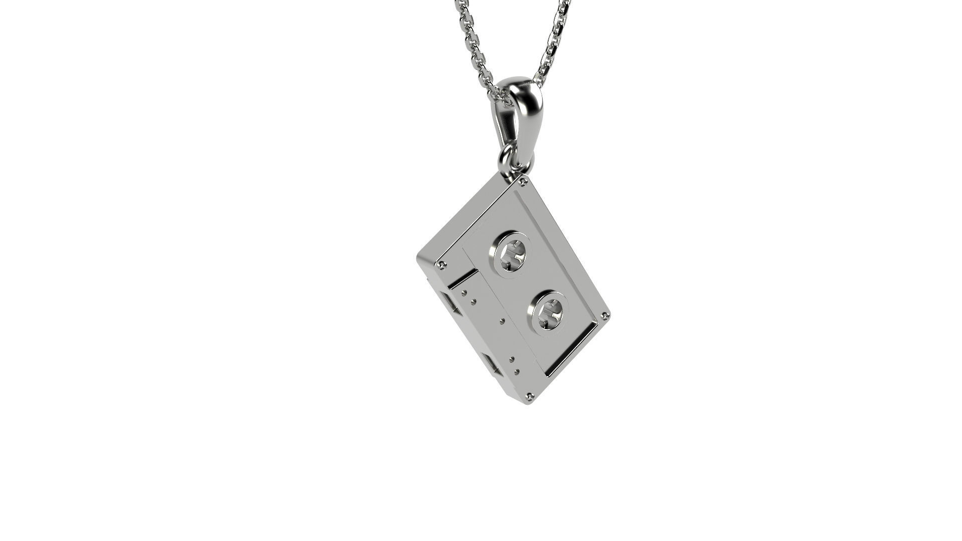 Magnetic Cassette pendant V2 3D print model_16