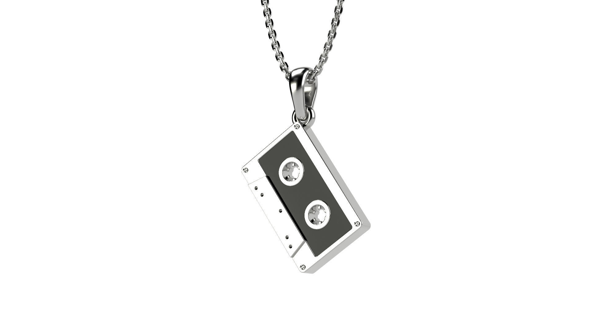 Magnetic Cassette pendant V2 3D print model_5