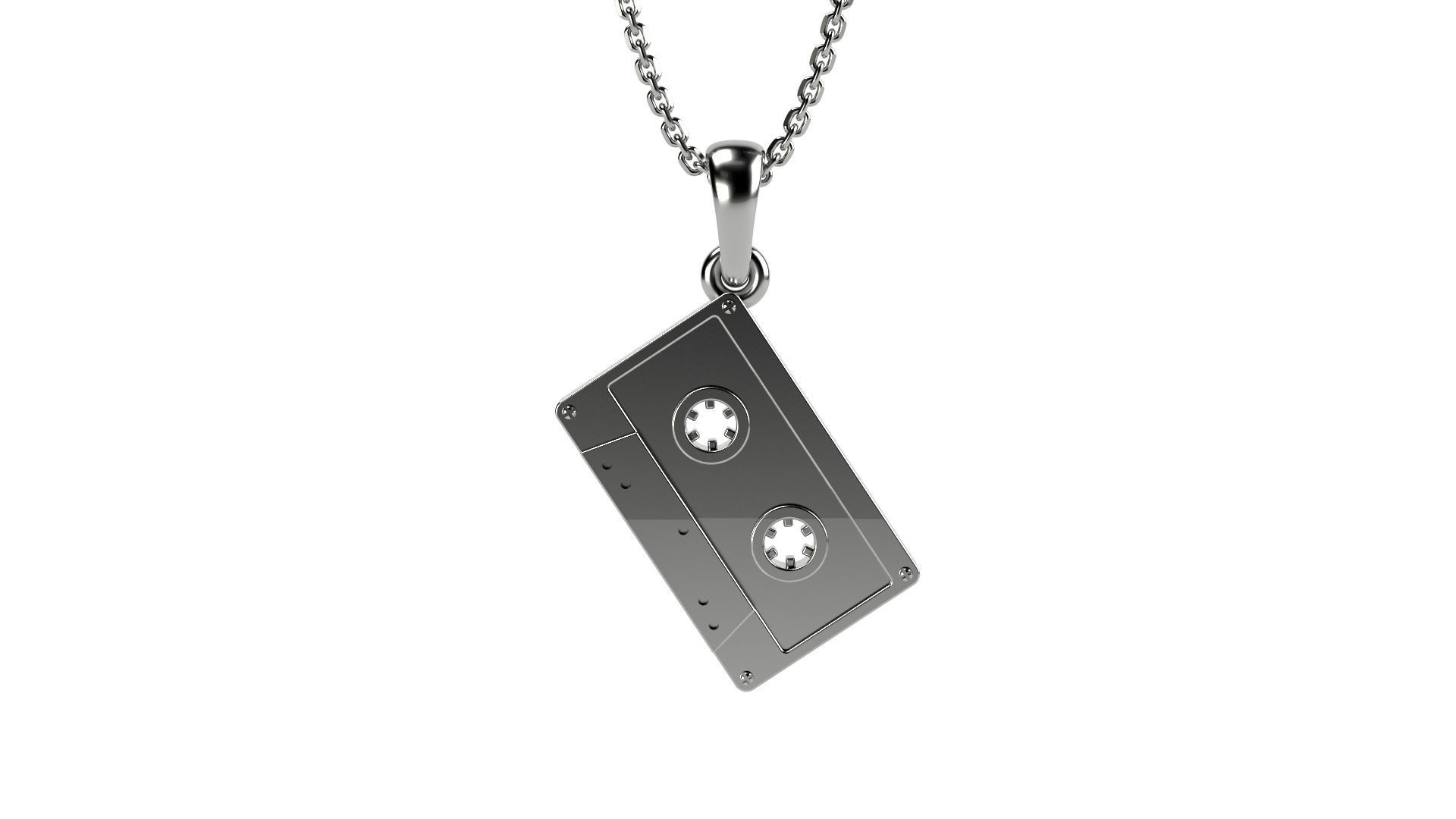 Magnetic Cassette pendant V2 3D print model_15
