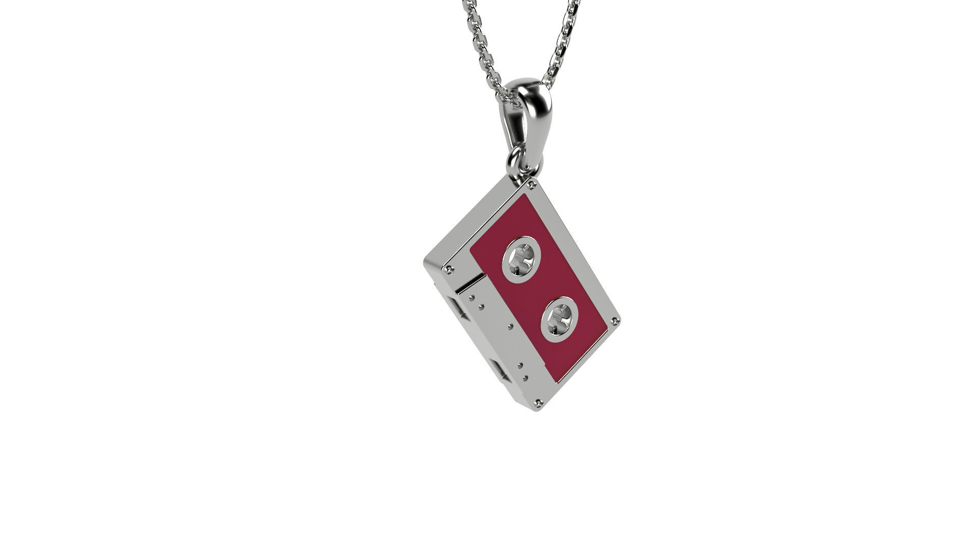 Magnetic Cassette pendant V2 3D print model_10