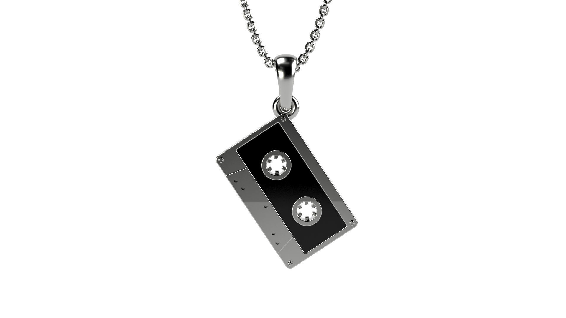 Magnetic Cassette pendant V2 3D print model_3