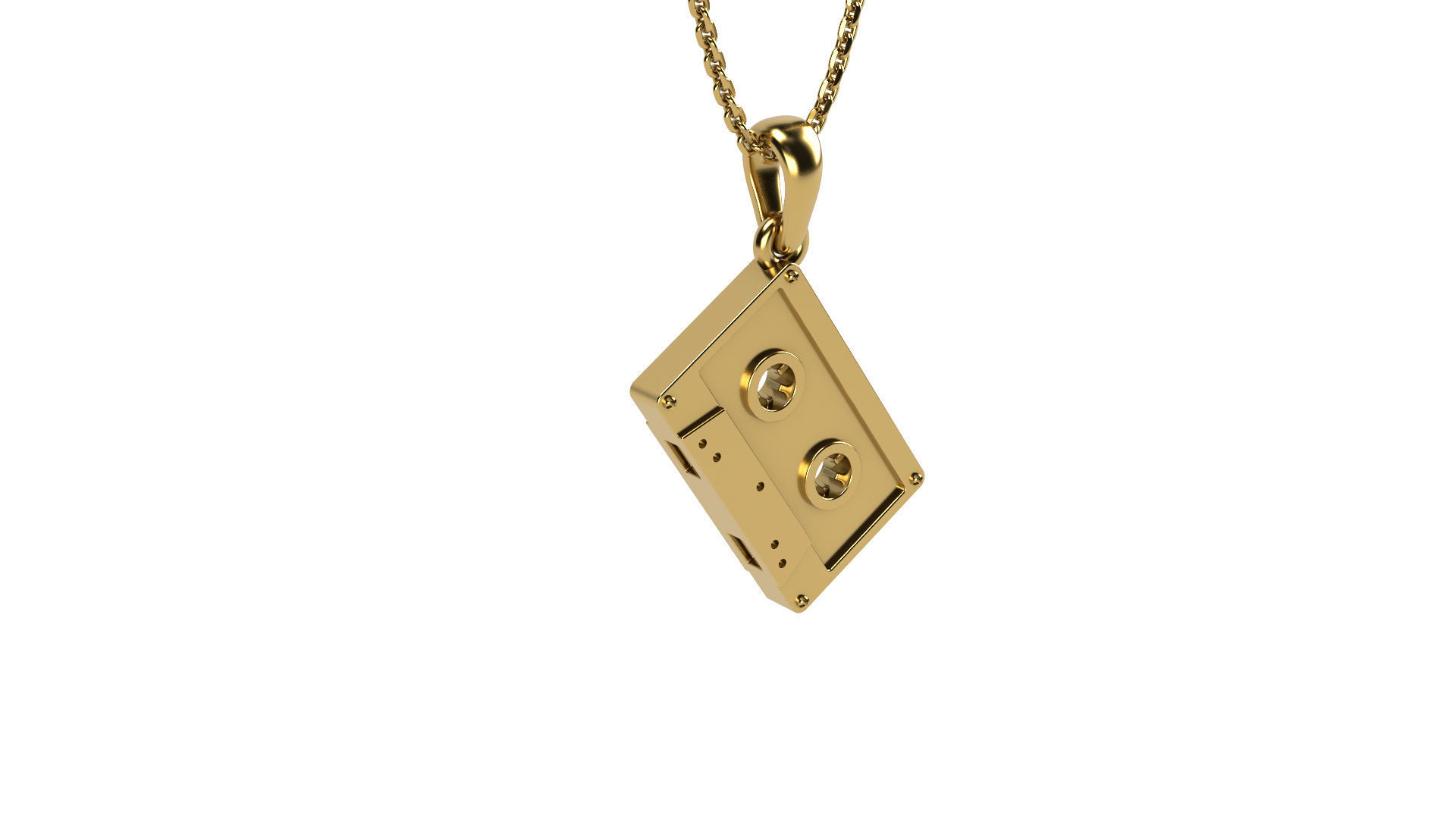 Magnetic Cassette pendant V2 3D print model_13