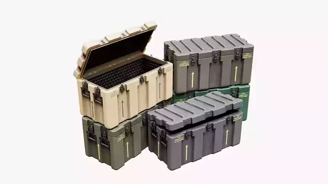 Low Poly PBR Military Crate 1 Low-poly 3D model