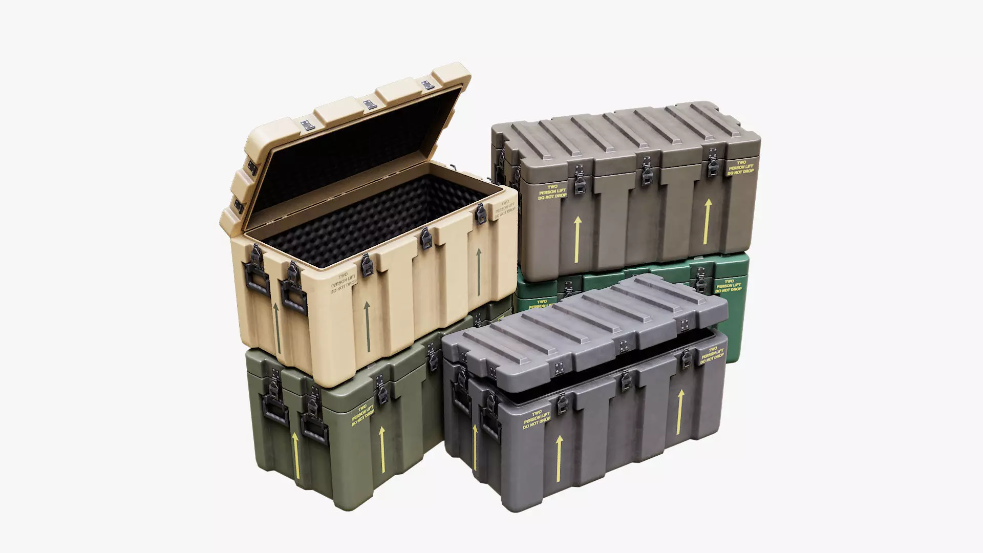 Low Poly PBR Military Crate 1 Low-poly 3D model_0